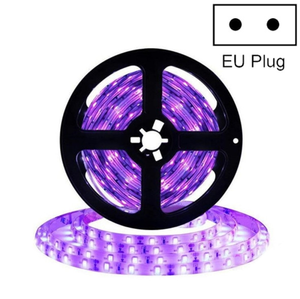 3528 SMD UV Purple Light Strip Epoxy LED Lamp Decorative Light Strip, Style:Waterproof 5m(EU Plug)