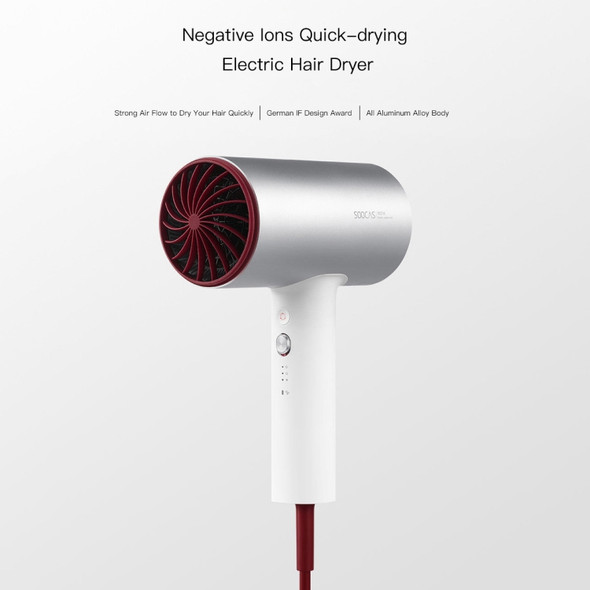 Original Xiaomi Mijia 1800W Soocas Aluminum Alloy H3 Anion Hair Dryer, US Plug