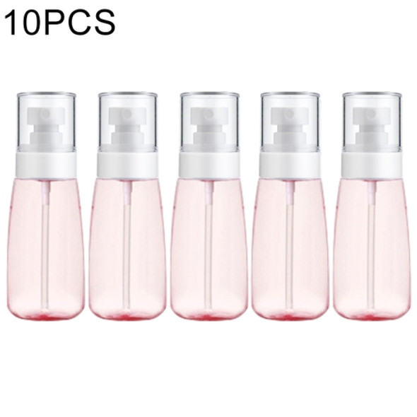 10 PCS Portable Refillable Plastic Fine Mist Perfume Spray Bottle Transparent Empty Spray Sprayer Bottle, 60ml(Pink)