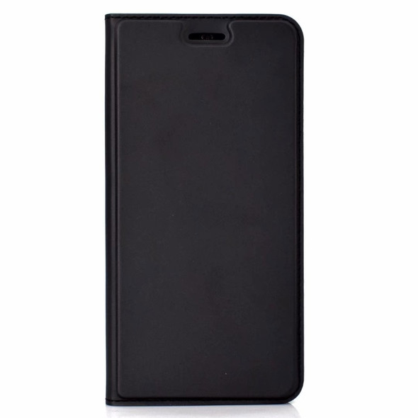 Ultra-thin Pressed Magnetic TPU+PU Leather Case for Huawei P30 Lite with Card Slot & Holder(Black)