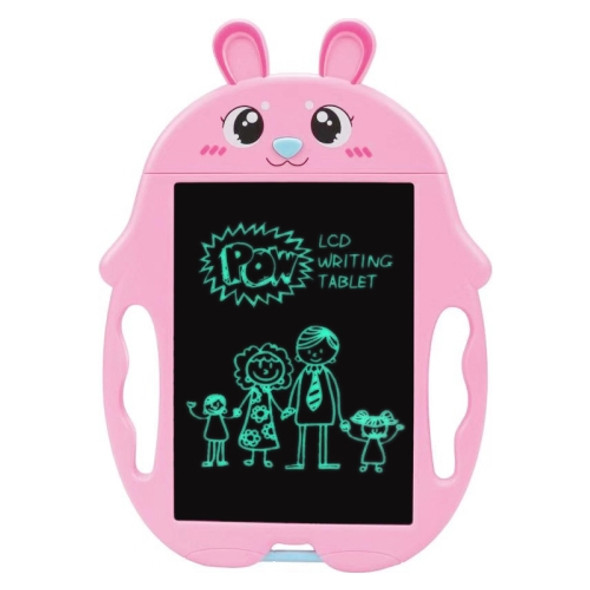 9 inch Children Cartoon Handwriting Board LCD Electronic Writing Board, Specification:Monochrome Screen(Pink Rabbit)