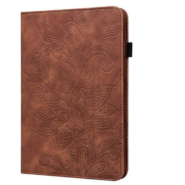 Lace Flower Embossing Pattern Horizontal Flip Leather Case with Holder & Card Slots & Wallet & Photo Frame & Sleep / Wake-up Function For iPad 9.7 2018 / 9.7  2017 / Air 2 / Air(Brown)