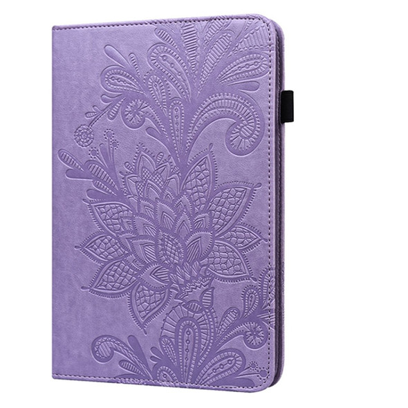 Lace Flower Embossing Pattern Horizontal Flip Leather Case with Holder & Card Slots & Wallet & Photo Frame & Sleep / Wake-up Function For iPad 9.7 2018 / 9.7  2017 / Air 2 / Air(Purple)