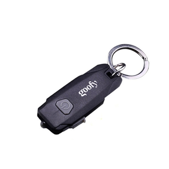 GOOFY Mini USB Rechargeable LED Flashlight Portable Keychain(Black)