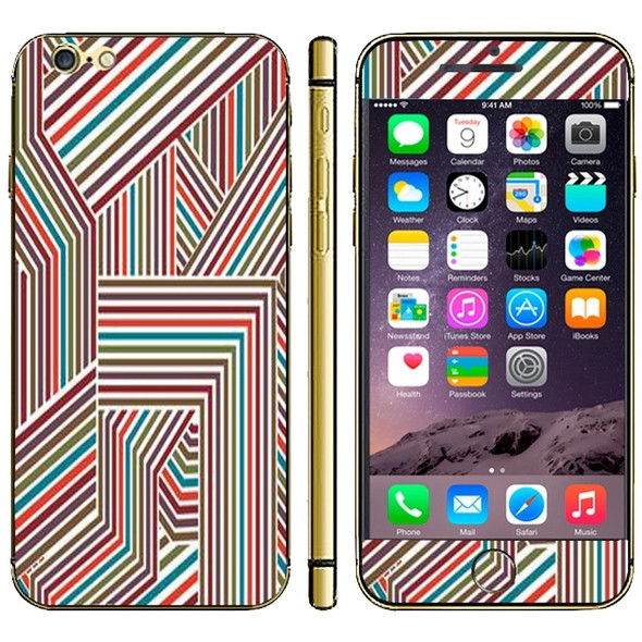 Colorful Stripe Pattern Three-dimensional Style Mobile Phone Decal Stickers for iPhone 6 & 6S