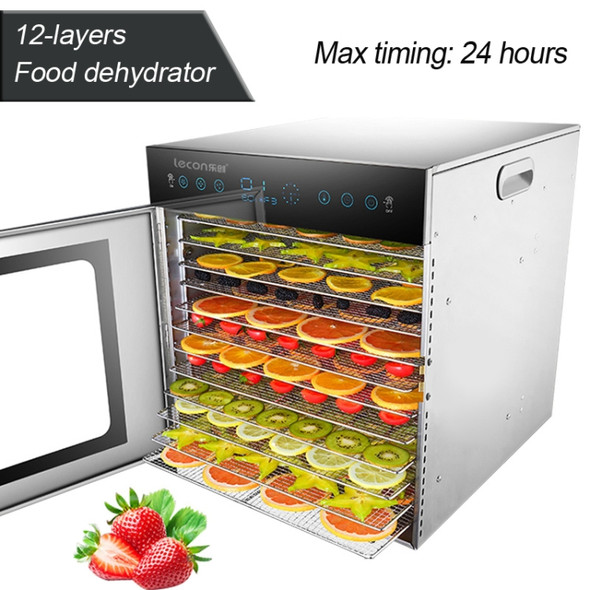 12-layers Food Dehydrator Dual-use Food Dryer Stainless Dteel Fruit Vegetable Drying Machine, CN Plug