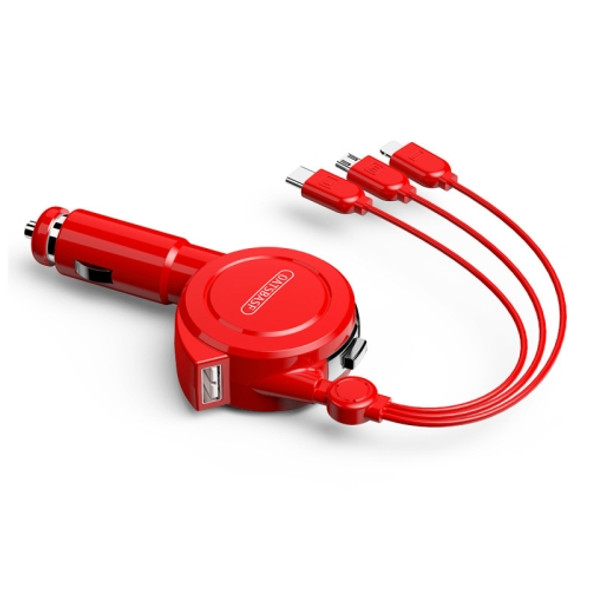 Oatsbasf 3 in 1 Multifunctional Car Charger Data Cable, Colour: 1M（Red）