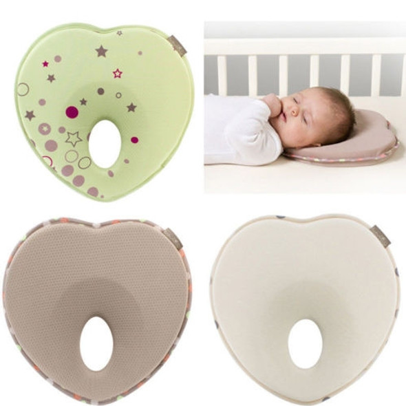 Newborn Infant Anti Roll Pillow Flat Head Neck Support Baby Gifts(Khaki)