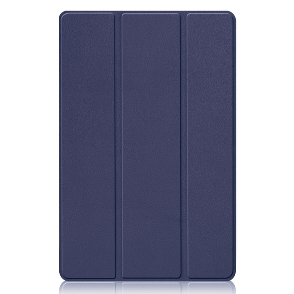 For Xiaomi Pad 5 Custer Texture Horizontal Flip Leather Case with Three-folding Holder & Sleep / Wake-up Function(Blue)