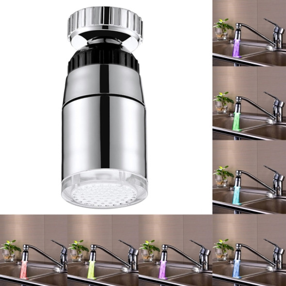 SDF-B9 1 LED ABS Colorful Change LED Faucet Light Water Glow Shower, Size: 58 x 28mm, Interface: 22mm (Silver)