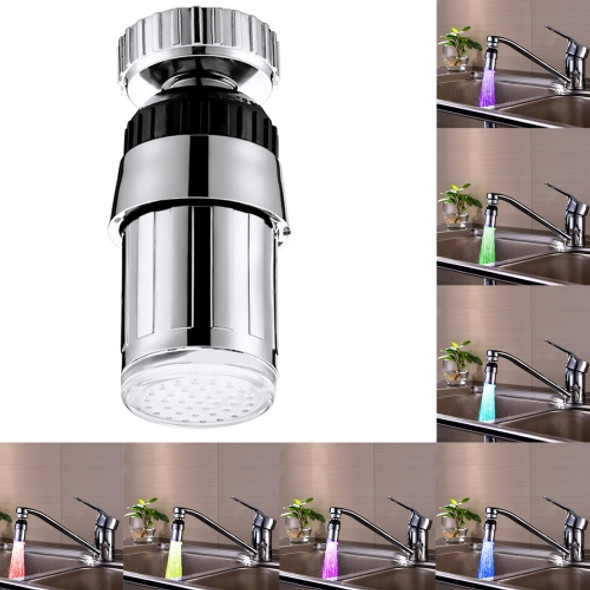 SDF-B6 1 LED ABS Colorful Change LED Faucet Light Water Glow Shower, Size: 58 x 24mm, Interface: 22mm (Silver)