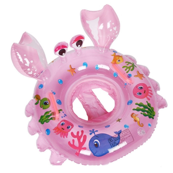 Crab Shape Baby Swimming Ring Sitting Ring Inflatable Float Ring(Pink)