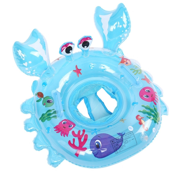 Crab Shape Baby Swimming Ring Sitting Ring Inflatable Float Ring(Blue)
