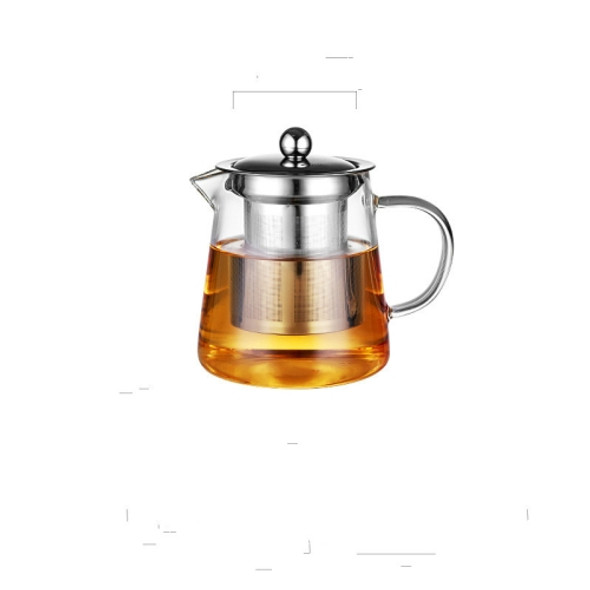 Large Capacity Heat Resistant Glass Teapot Tea Set With Stainless Steel Filter For Kung Fu Tea, Capacity:450ML