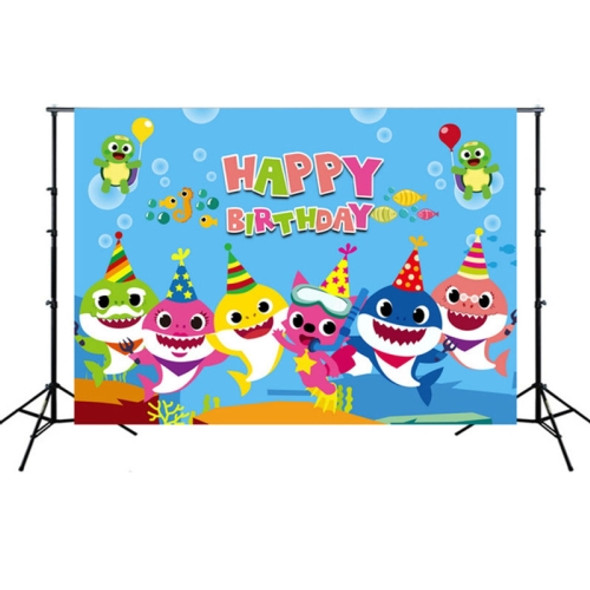 2.1m x 1.5m Birthday Party Underwater Shark Cartoon Photography Background Cloth