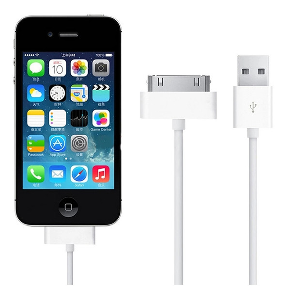 1m USB Double Sided Sync Data / Charging Cable, For iPhone 4 & 4S / iPhone 3GS / 3G / iPad 3 / iPad 2 / iPad / iPod Touch(White)