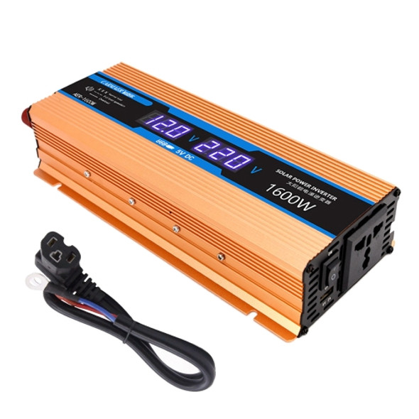 Carmaer 60V to 220V 1600W Car Multi-function Double Digital Display Inverter Household Power Converter