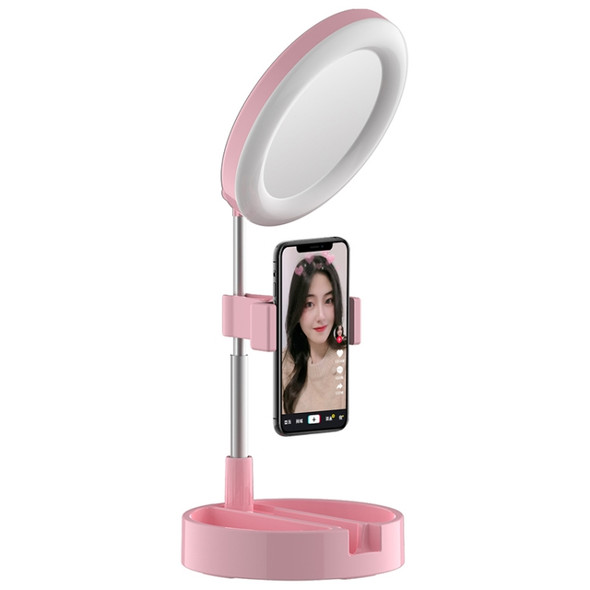 G3 Multifunctional Live Broadcast Foldable Desktop Integrated Fill Light Mobile Phone Bracket (Pink)
