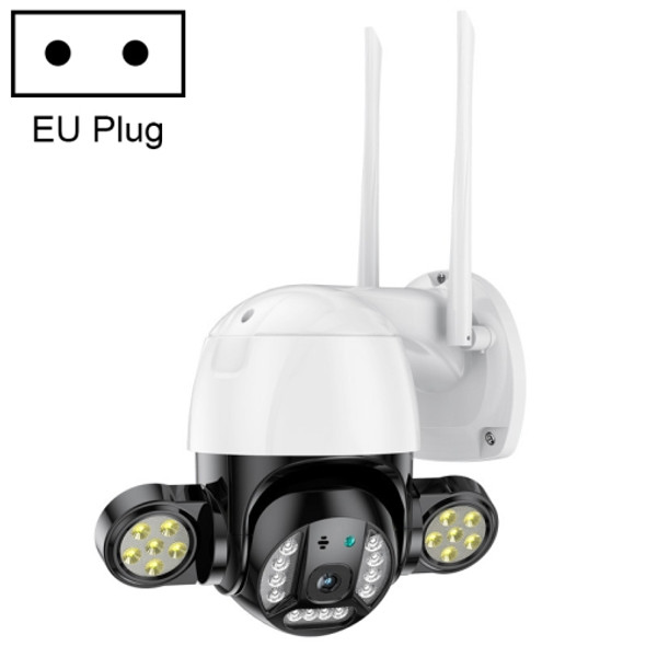 QX55 3.0 Million Pixels IP65 Waterproof 2.4G Wireless IP Camera, Support Motion Detection & Two-way Audio & Night Vision & TF Card, EU Plug