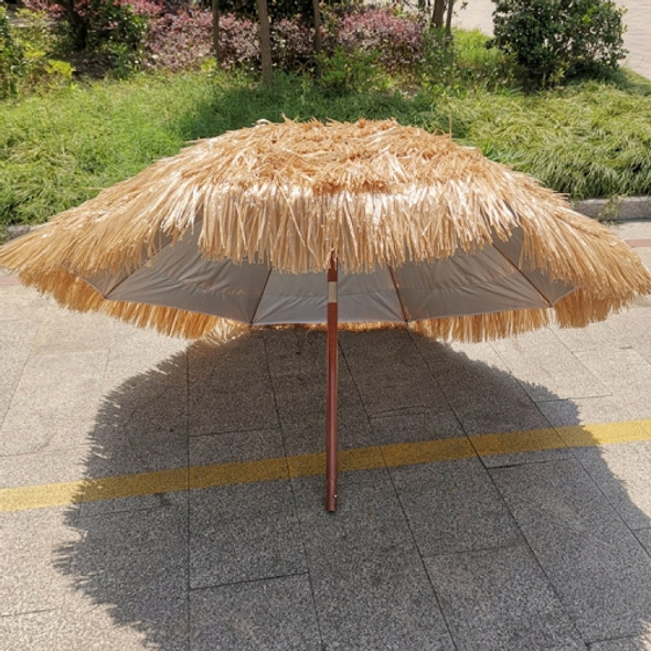 Beach Holiday Shade Imitation Straw Umbrella, Specification: 1.8m(Coffee)