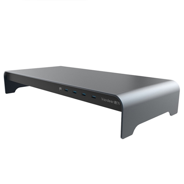Vaydeer Desktop PC Display Heightening Shelf Storage Rack with 4 USB Port