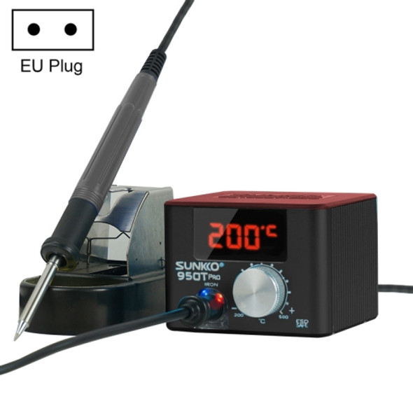 SUNKKO 950T Pro 75W Electric Soldering Iron Station Adjustable Temperature Anti Static, EU Plug(Black)