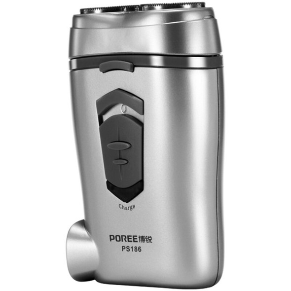 POREE PS186 Rotating Double Cutter Head Electric Shaver Razor, CN Plug(Silver)