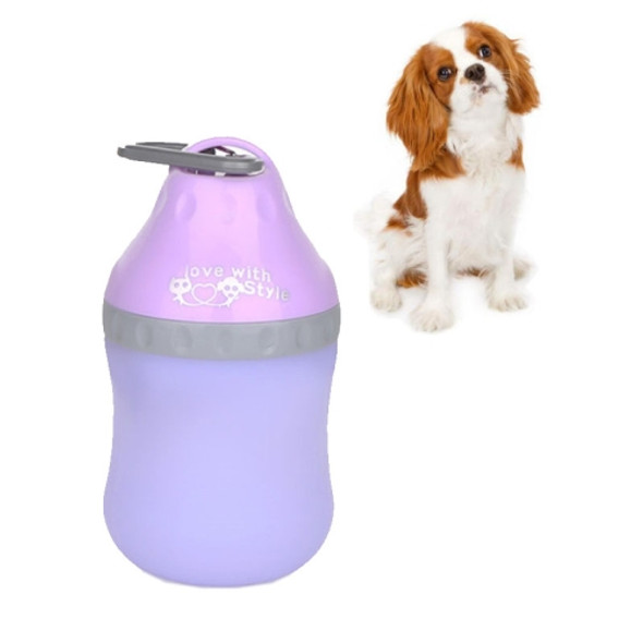 Pets Go Out Portable Folding Kettle Drinking Fountain Drinking Supplies, Size:L(Purple)