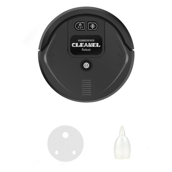 Two-in-one Mobile Vacuum Cleaner + Humidifier USB Electronic Charging Humidification Sweeper, Style:Lithium Battery(Black)