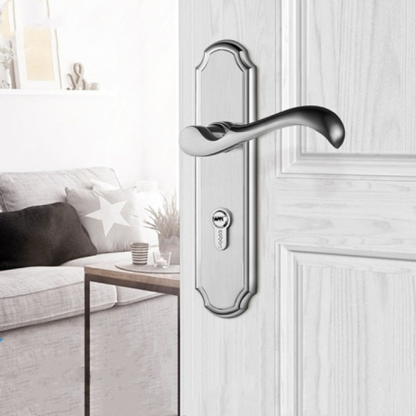 COBBE Indoor Bedroom Door Lock Bathroom Toilet Silent Door Handle Household Universal  Lock, Color:Stainless Steel