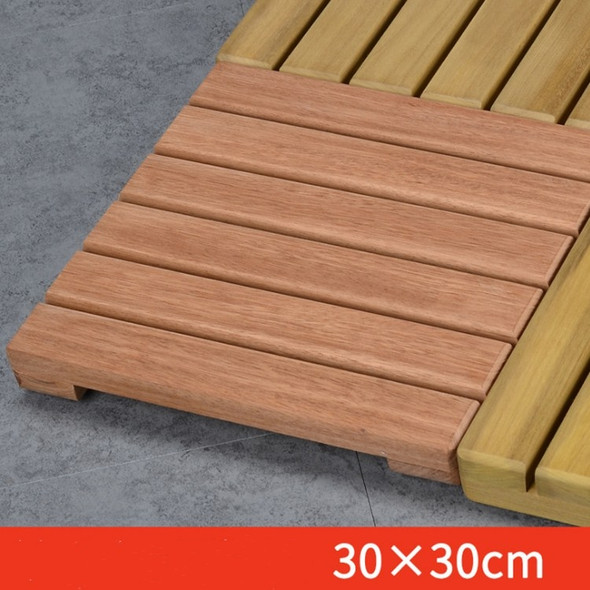 Golden Pear Wood  Solid Wood Non-slip Floor Mat Shower Room Mat No Paint Anti-corrosion Wood Floor, Size:30X30CM