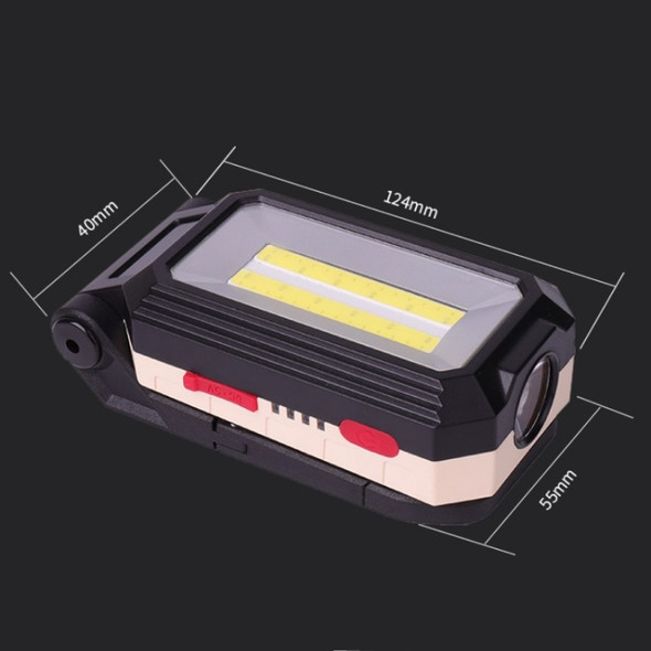 W559 2 COB + T6 Glare Car Inspection Working Light USB Charging LED Folding Camping Lamp with Hook + Magnet
