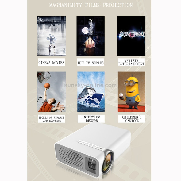 YG520 800x480 1800LM Mini LED Projector Home Theater, Support HDMI & AV & SD & USB & VGA, Mobile Phone Version (Black)