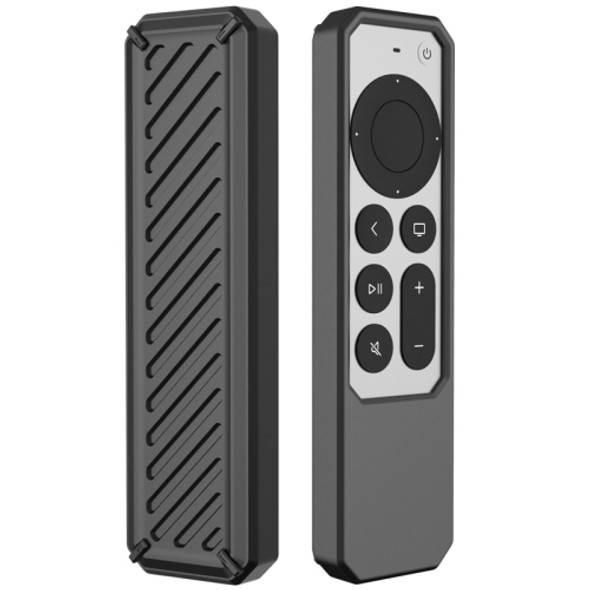 2 PCS Remote Control All-Inclusive Anti-Drop Silicone Protective Cover, Applicable Model: For Apple TV 4K 2021(Black)