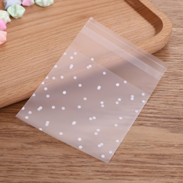 100 PCS Plastic Transparent Cellophane Bags Polka Dot Candy Cookie Gift Bag with DIY Self Adhesive Pouch Celofan Bags for Party, Size:7x7cm(Transparent)