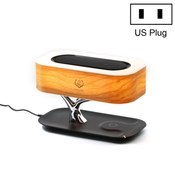 Tree Light Bluetooth Speaker Desk Lamp Phone Wireless Charger, US Plug