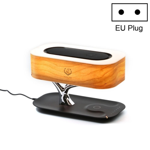 Tree Light Bluetooth Speaker Desk Lamp Phone Wireless Charger, EU Plug