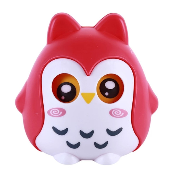 Home Decoration Owl Shaped Piggy Coin Bank Money Saving Box(Red)