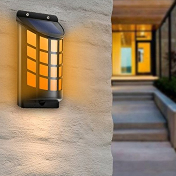 66 LEDs Solar Powered Outdoor Sense Flame IP65 Waterproof Wall Light