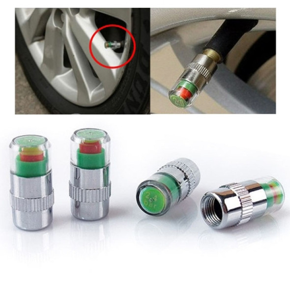 4 PCS 2.4 Bar Tire Pressure Detection Screw Cap