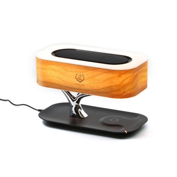 Tree Light Bluetooth Speaker Desk Lamp Phone Wireless Charger, UK Plug