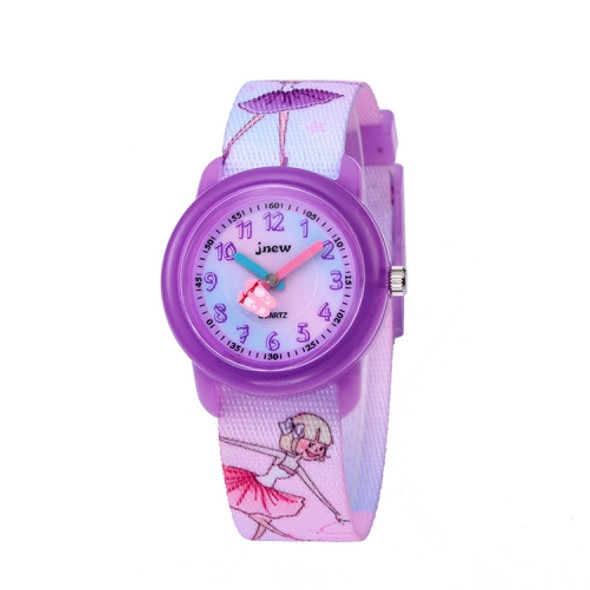 JNEW A369-86365 Children Cartoon Waterproof Time Cognitive Quartz Watch(Dancing Girl)