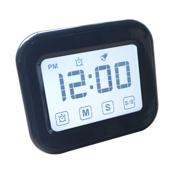 Kitchen Timer Digital Alarm Clock Large LCD Touch Screen Come with Night Light for Cooking Baking(Black)