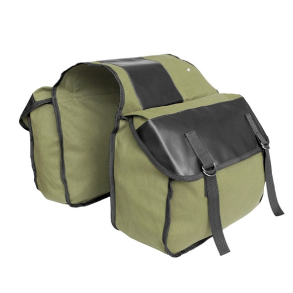 Outdoor Travel Storage Bag Mountain Bike Bicycle Canvas Backpack(Army Green)