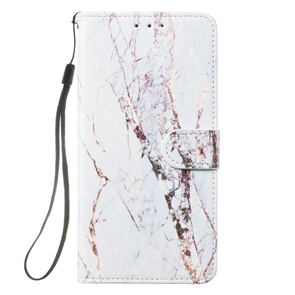 Leather Protective Case For iPhone XR(White Marble)