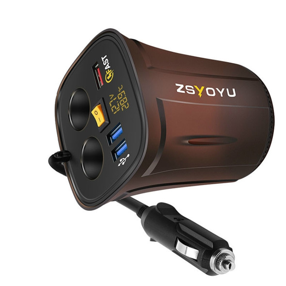 ZSYOYU Car Charger Fast Charge One with Three Cigarette Lighter For Huawei Apple Xiaomi General(Yellow Light)