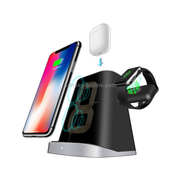 P8X QI Standard 3 in 1 Multifunctional Wireless Charger for Apple 8/X/XR/XS/XS MAX/8 Plus/QI Phone&iWatch&AirPods