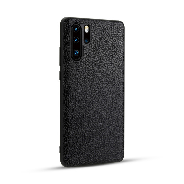 For Huawei P30 Pro Lychee Grain Cortex Anti-falling TPU Mobile Phone Shell Protective Case(Black)