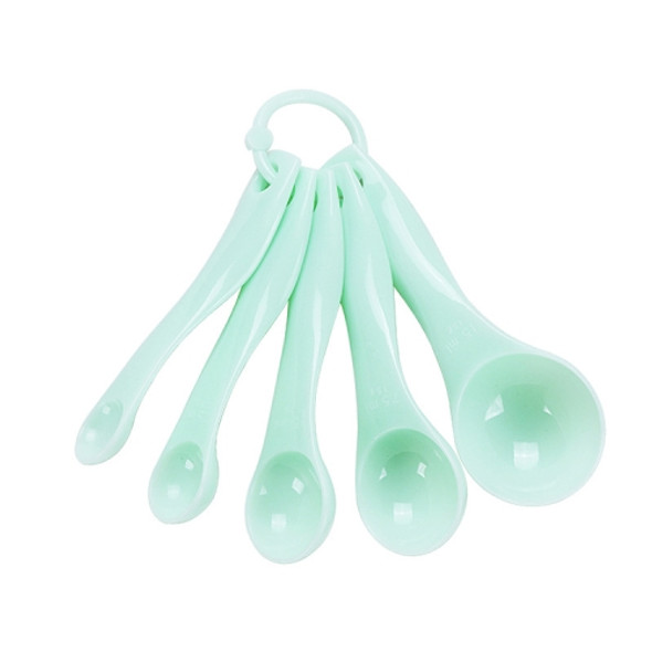 kn082 5 in 1 Plastic Measuring Spoon Kitchen Tool Set(Green)