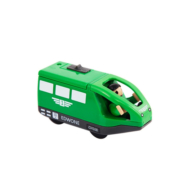 Electric Magnetic Car Traction Connection Thomas Small Locomotive Can Be Equipped with Track Children's Toys(Green)